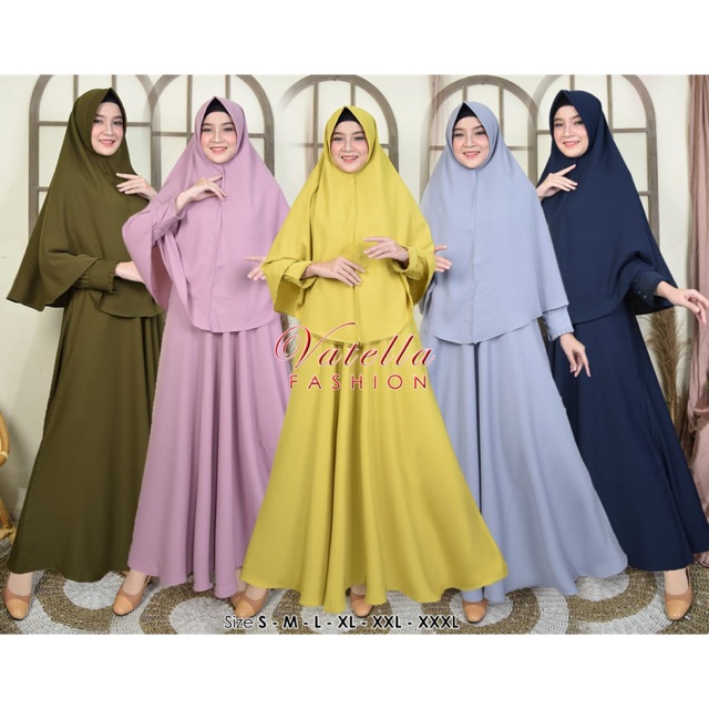 SETELAN GAMIS SYARI CANTIK by Vatella || DRESS MUSLIM POLOS