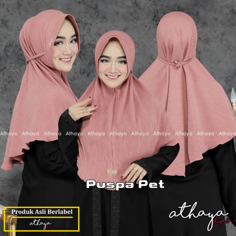 ATHAYA BERGO PET PLISKET••Hijab bergo plisket••Plisket lidi