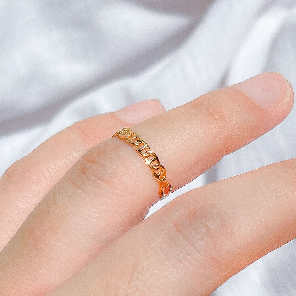 Cincin anak dan dewasa emas asli kadar 700 70 16k beige gold horseshoe diorr herme ringan padat setengah gram baris stylish korean aesthetic nomor no 10 11 12 13 14 15 16 17