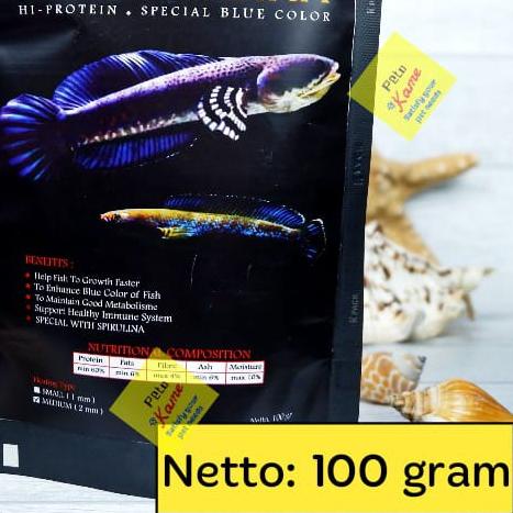 ► Pelet Ikan Blue Channa Premium 88 | floating 100 gr | Pakan Channa Barca Auranti Blue Pulchra Stewarti Andrao Silver Arwana. dst ♚