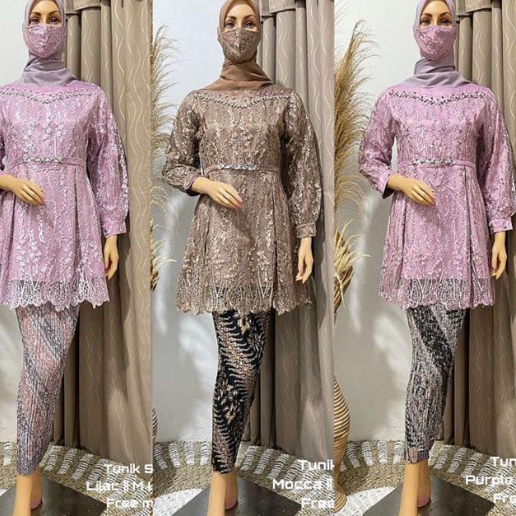 Harga Bersahabat.. SET KEBAYA SEMI TUNIK SHABIRA ROK PLISKET ORIGINAL REALPICT > KEBAYA MODERN / KEB