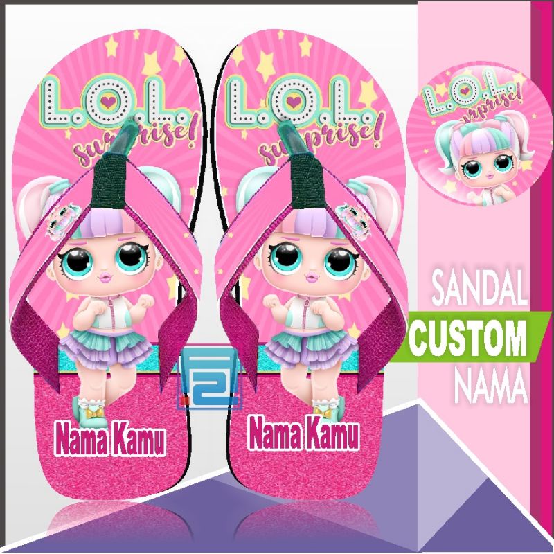 Sandal Costum Nama Karakter LOL Anak/Dewasa FREE Custom Suka Suka