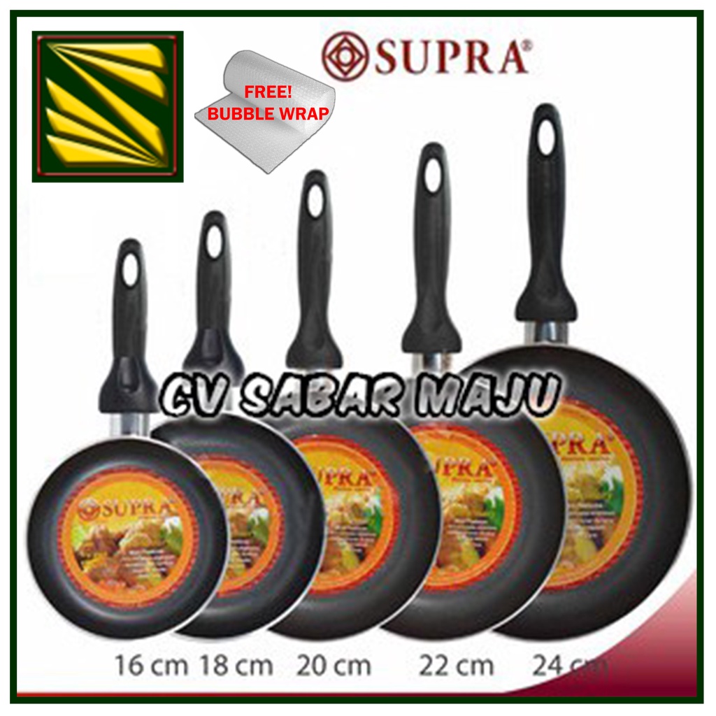 Supra Rosemary Frypan 16 Cm, 18 Cm, 20 Cm, 22 Cm, Dan 24 Cm Wajan Penggorengan - Red/magenta