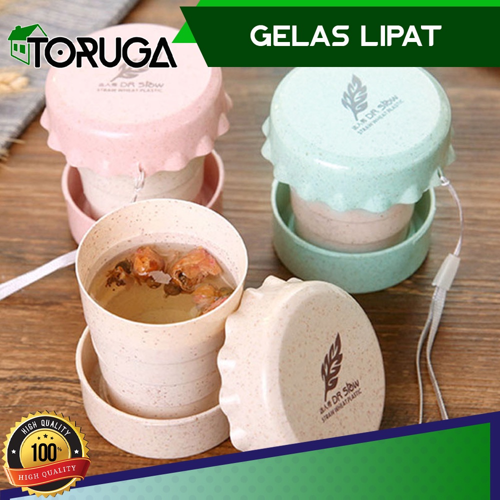 GELAS LIPAT GANDUM FOLDABLE TRAVEL CUP BFA FREE - CANGKIR PLASTIK