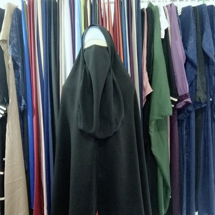 Jilbab jetblack jumbo - hitam