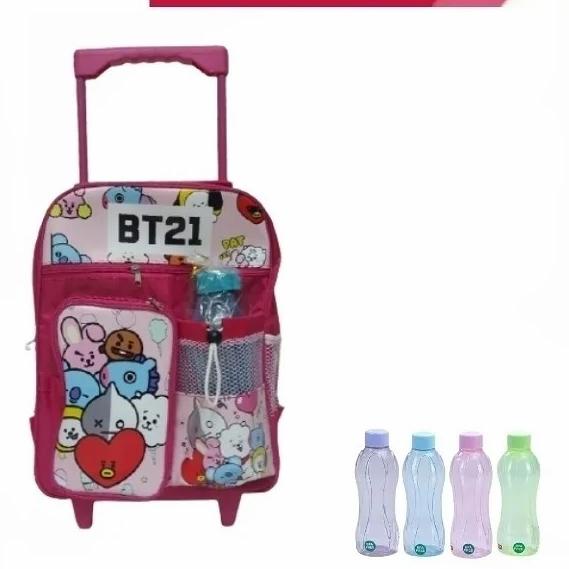 ➮ tas troli anak perempuan tas dorong anak tk tas roda anak sd bt 21 free botol KADO TERBARU ❄