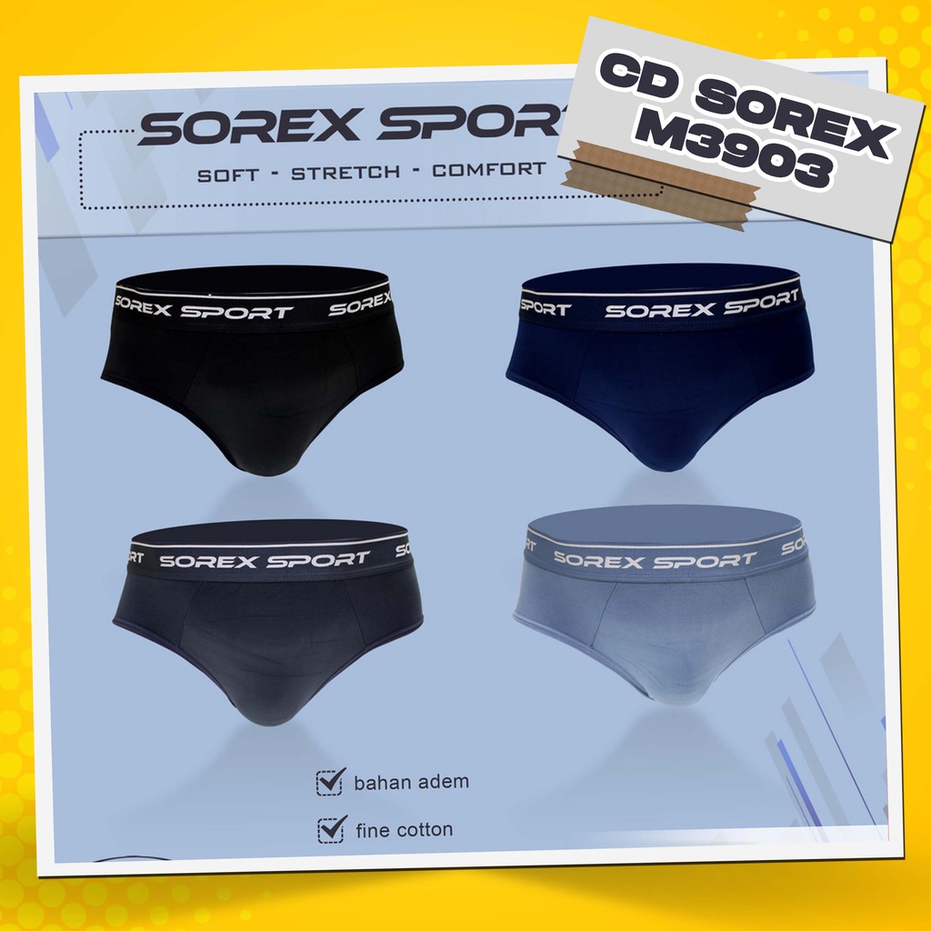 [ 2pc ] CD Sorex M 3903 Seamless / Celana Dalam Pria Super Strach Karet Tebal | Bwr