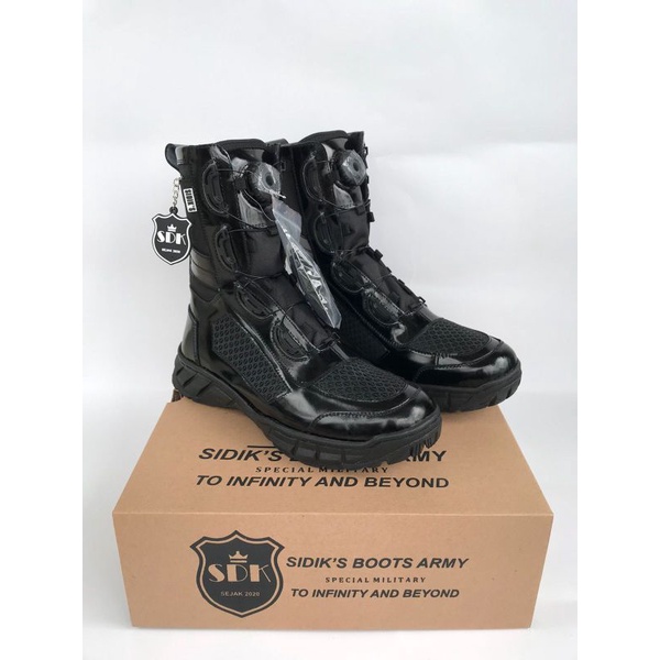 SEPATU PDL TALI PUTAR KULIT MENGKILAP MEREK SIDIKS