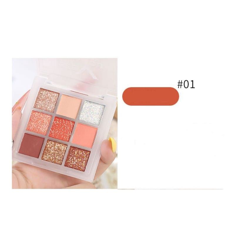 Medan Termurah Eyeshadow palette glittery pearly 9 colors lameila