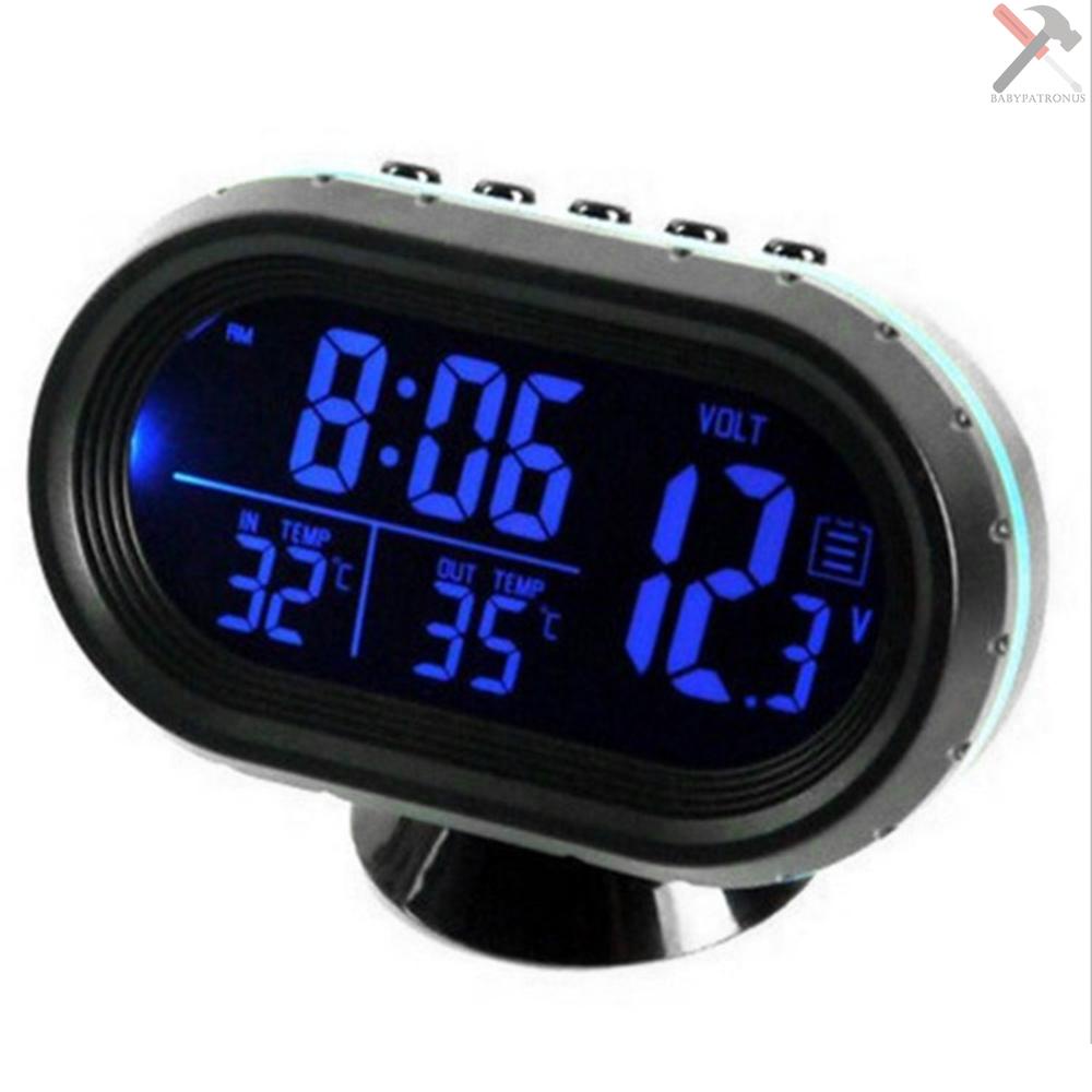 Jam Digital Mobil Dc 12v Dengan Lampu Led Dan Voltmeter