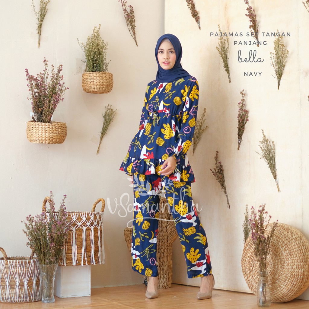 Pajamas Set / Piyama Set Muslim Rayon Rempel Busui Friendly - Tangan Panjang