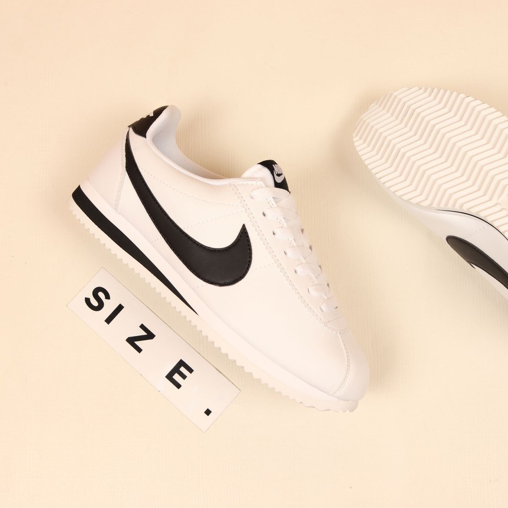 Nike Cortez Leather White Black Swoosh