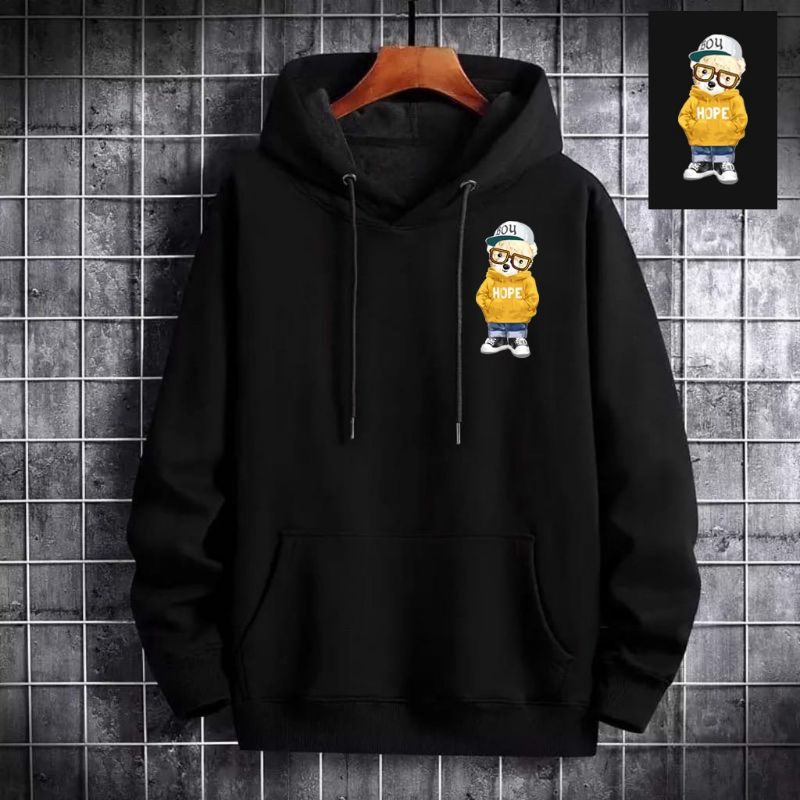 Sweater Hoodie pria wanita BEAR HOPE termurah bahan fleece tebal