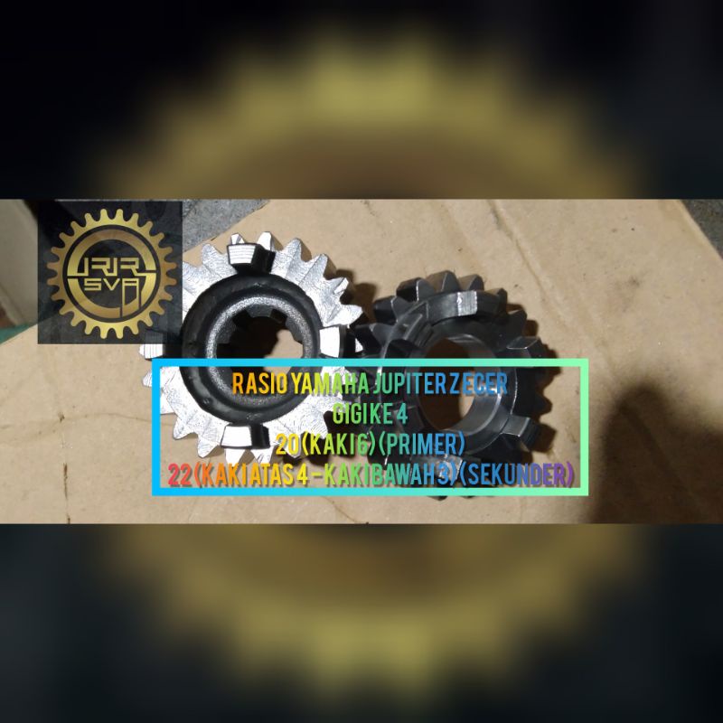 Gigi Rasio Racing Jupiter Z Ecer Gigi ke 4. primer 20 (kaki 6) / sekunder 22 (kaki atas 4 - kaki baw