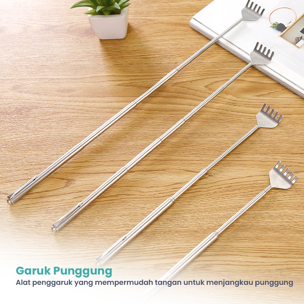 Penggaruk Punggung Stainless Steel Alat Garuk Teleskopik