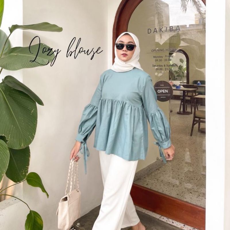 Blouse Linen kekinian - LOZY BLOUSE //JF5456