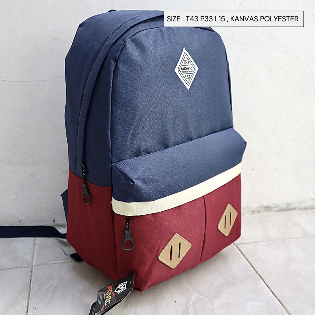 MODEL BARU PUNGGUNG !! Tas Ransel Cowok / Wanita Kuliah Sekolah Kombinasi 2 Warna Lokal UKM Indonesia