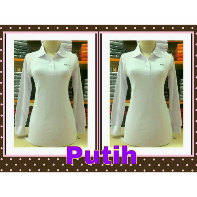 Kaos Wanita Polo Shirt Katun Pique Lacoste Lengan Panjang