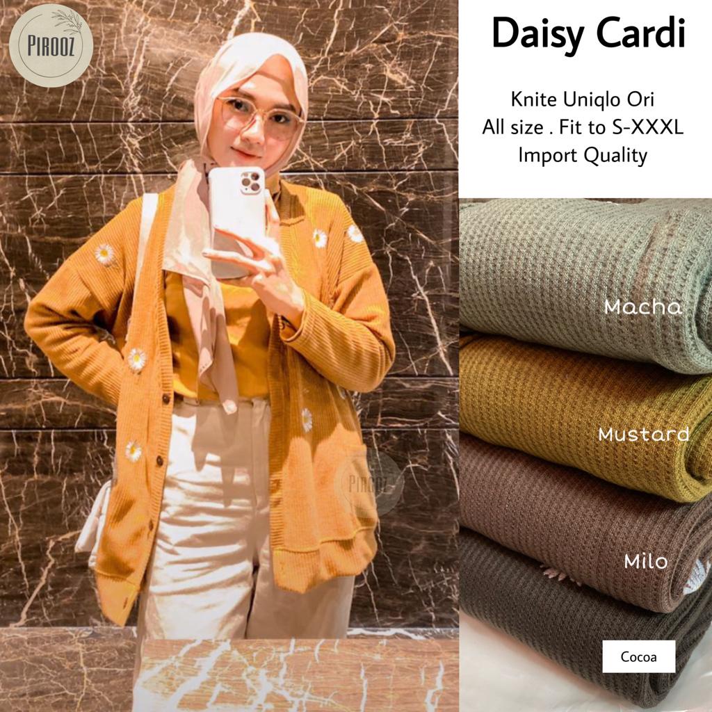 CARDIGAN RAJUT TERLARIS MOTIF BUNGA DAISY BORDIR  - DAILY CARDI BY PIROOZ