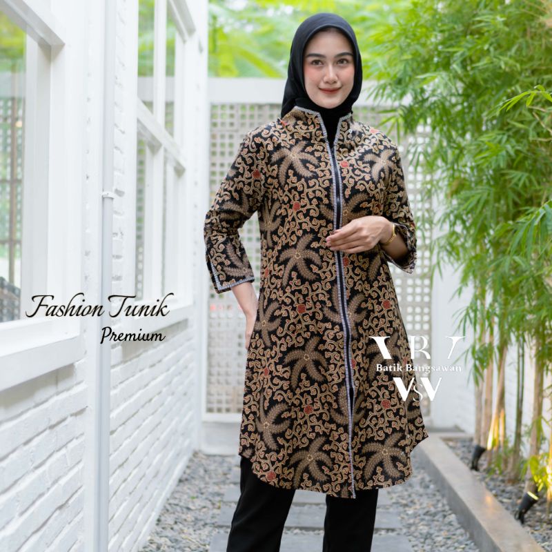 Baju Batik Wanita Tunik Modern Premium High Quality Dress Batik Atasan Batik-bintang laut
