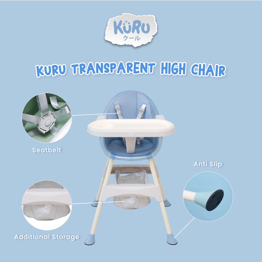 KURU 3in1 High Chair | Kursi Makan Bayi Leather Booster Low HC-8953