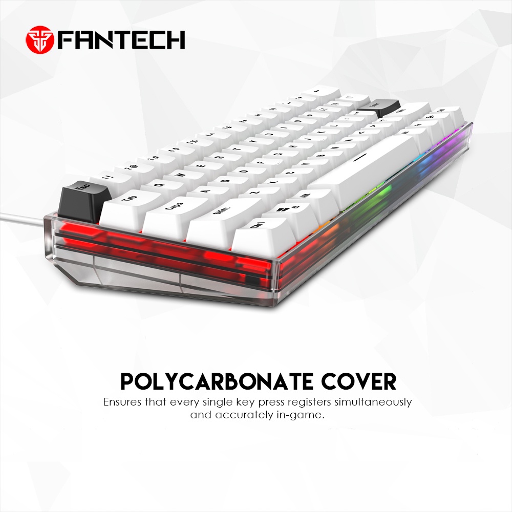 Keyboard Gaming Mechanical RGB Hotswap Fantech MAXFIT61 FROST MK857 FROST RGB Hotswapable Mechanical Gaming Keyboard