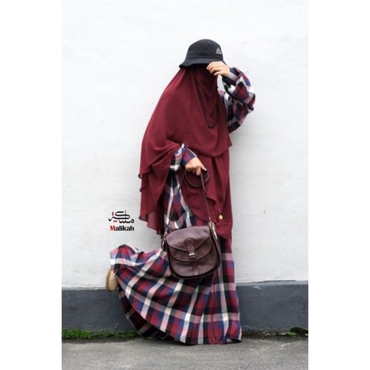 Abaya Malikah | Amber - Gamis Syar'i Kasual Bahan Flannel Import