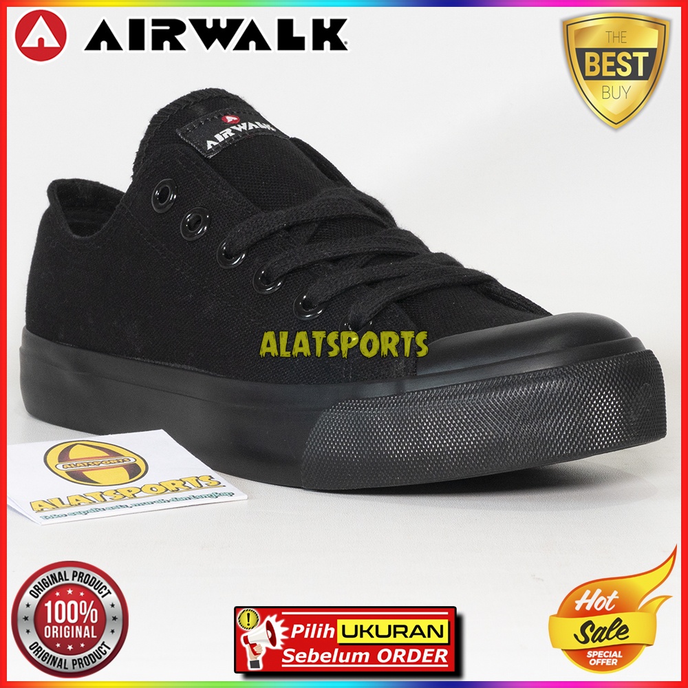 Airwalk Basic Canvas Low AIW15CV0151 - Black Sepatu Sneaker Pria Original