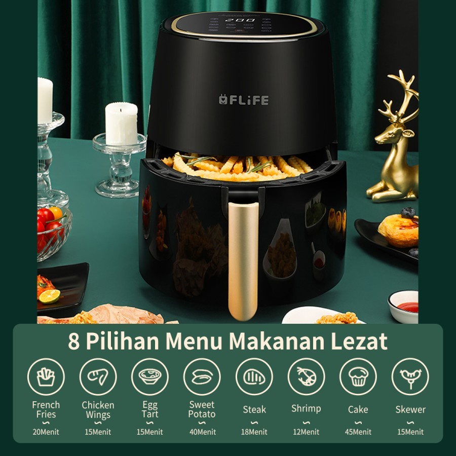 Flife Air fryer 4.5L Model FC-12AF01 - Mesin Penggoreng Tanpa Minyak