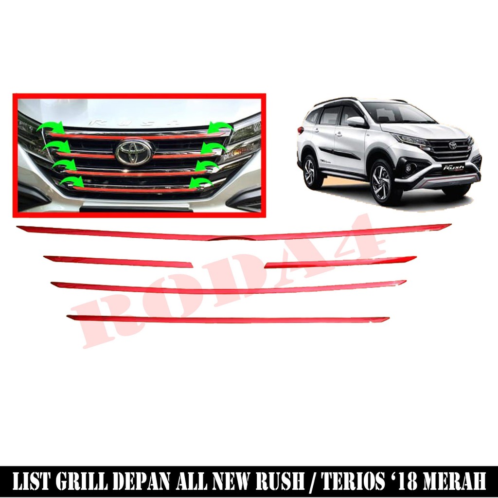 List Grill Depan All New Rush - Terios 2018 Merah