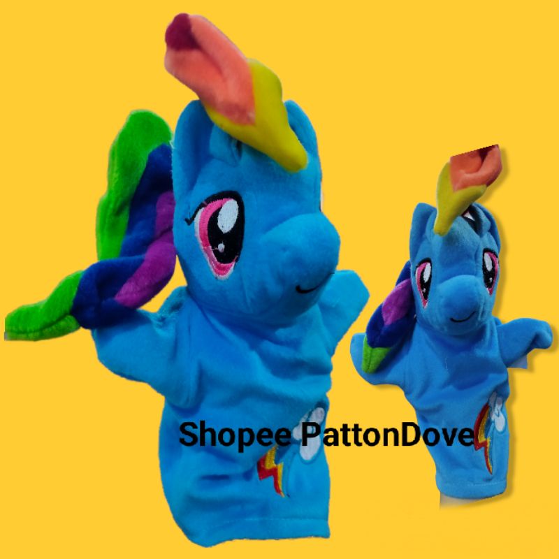 UNICORN RAINBOW DASH BONEKA TANGAN PREMIUM BONEKA RAINBOW DASH UNICORN MY LITTLE PONY HAND PUPPET ANIMAL BINATANG HEWAN KARAKTER BONEKA DONGENG BAHAN BAGUS.