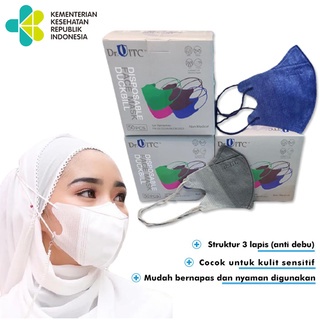 Masker Duckbill Hijab 50 pcs | Masker Hijab Duckbill / Masker hijab duckbill 50 mix / masker kesehat