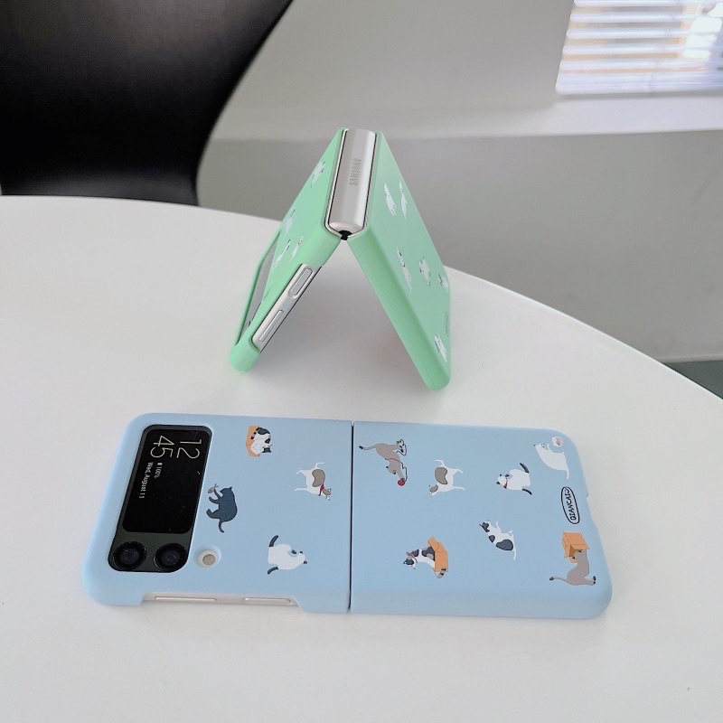 Samsung Galaxy Z Flip 3 / 4 / 5 / 6 Flip Case Cover Pelindung Shockproof Motif Bebek Pokemon Warna Macaron Untuk