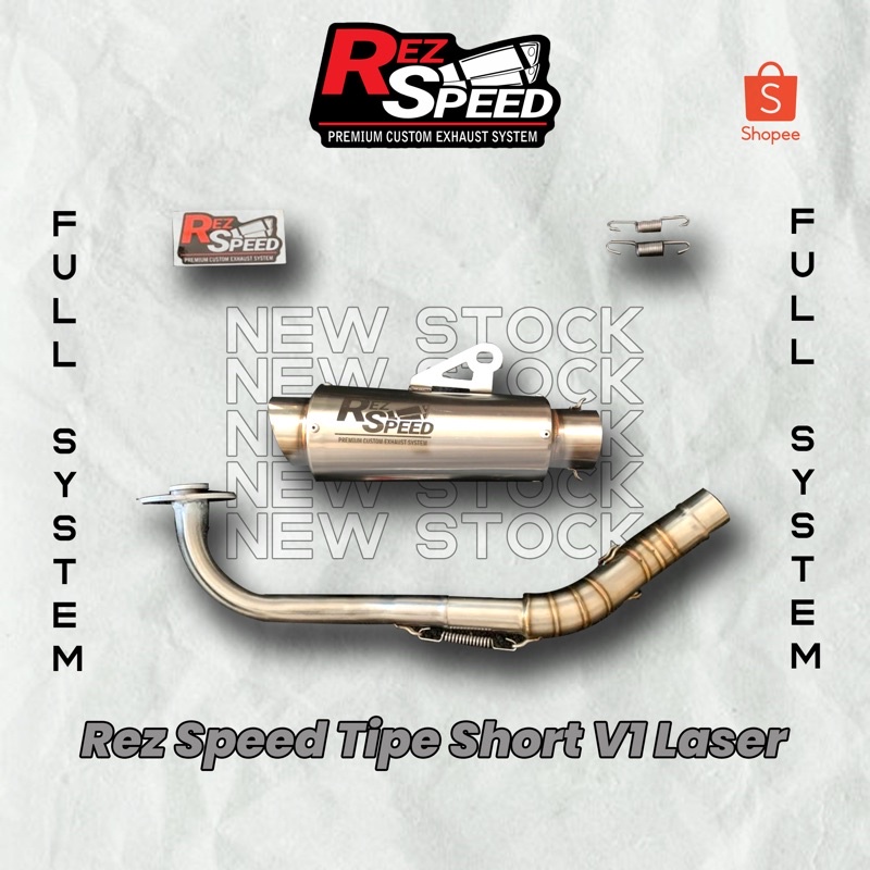 Knalpot Rez Speed Polos Laser Fullsystem AEROX NMAX VARIO LEXI PCX ADV MIO SOUL BEAT NEW GENIO FINO ALL MATIC-Short