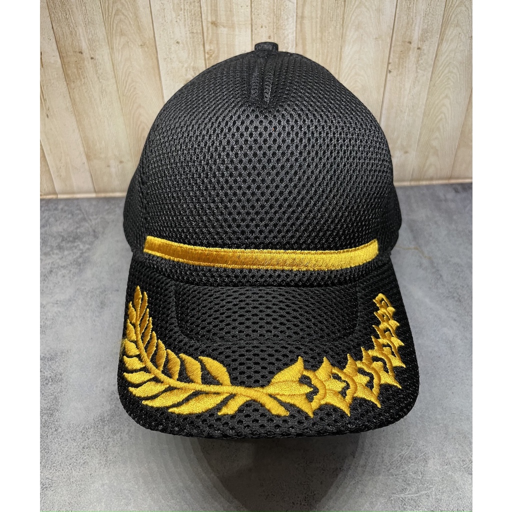 Topi Jaring Padi Kapas List Polos  - Topi Velcro - Topi Jaring - Topi Hitam