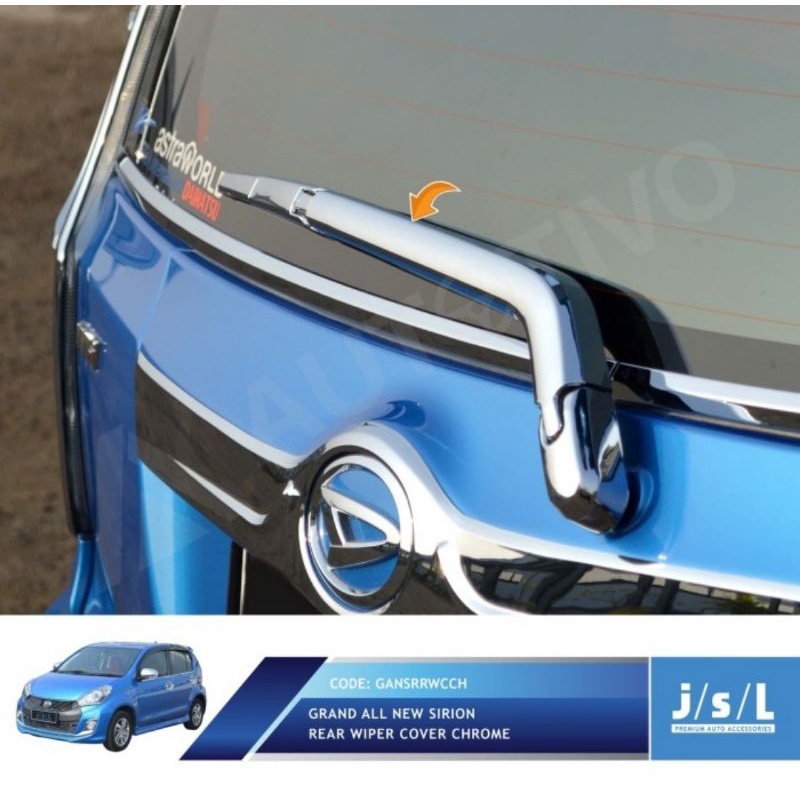 Cover wiper belakang grand all new sirion rear wioer cover chrome jsl variasi eksterior mobil