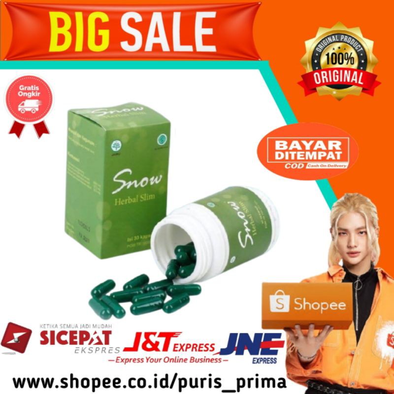 SNOW HERBAL SLIM ORIGINAL RESMI OBAT PELANGSING BADAN BPOM