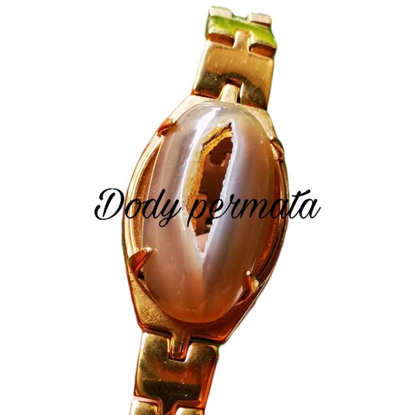 Gelang titanium batu akik asli combong jumbo