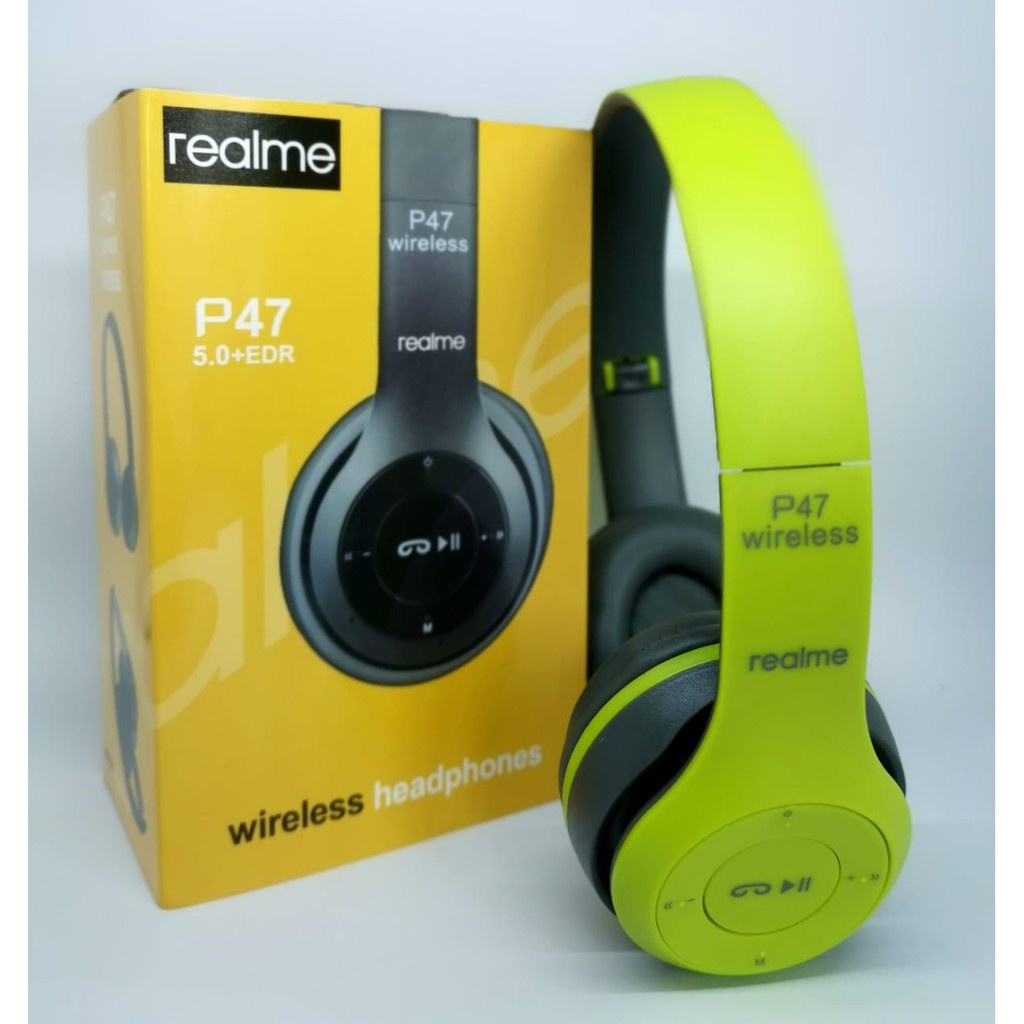 P47 Realme Headphone Bluetooth Earphone Earpod Headset Handsfree Music Gaming