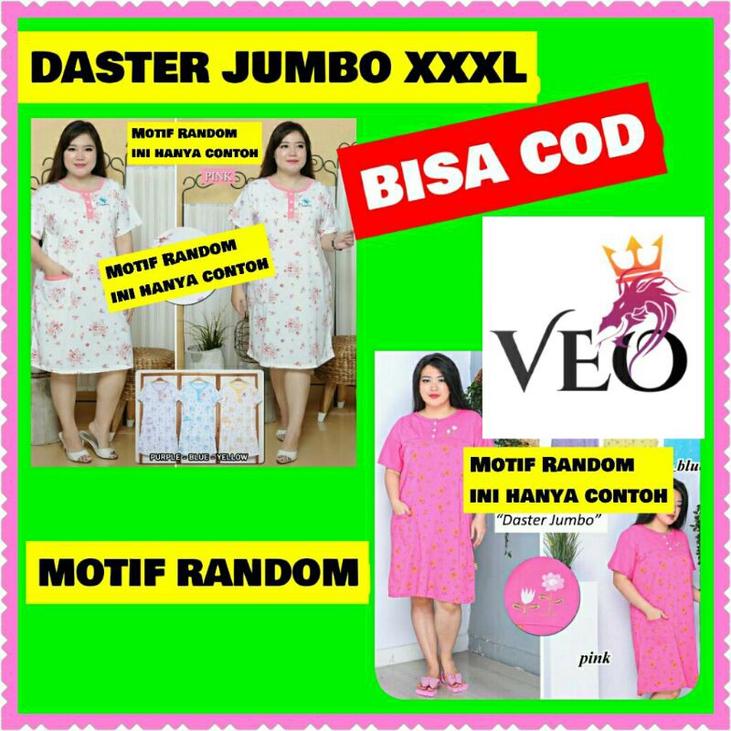 BAJU TIDUR KAOS DASTER JUMBO XXXL ,BISA COD