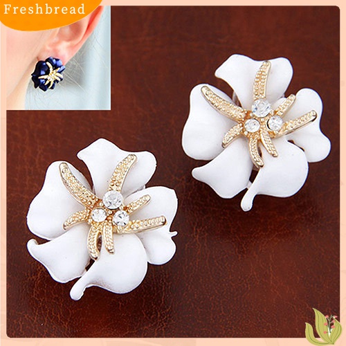 [TERLARIS]Women's Elegant Flower Starfish Charm Rhinestone Ear Studs Fashion Earrings Gift