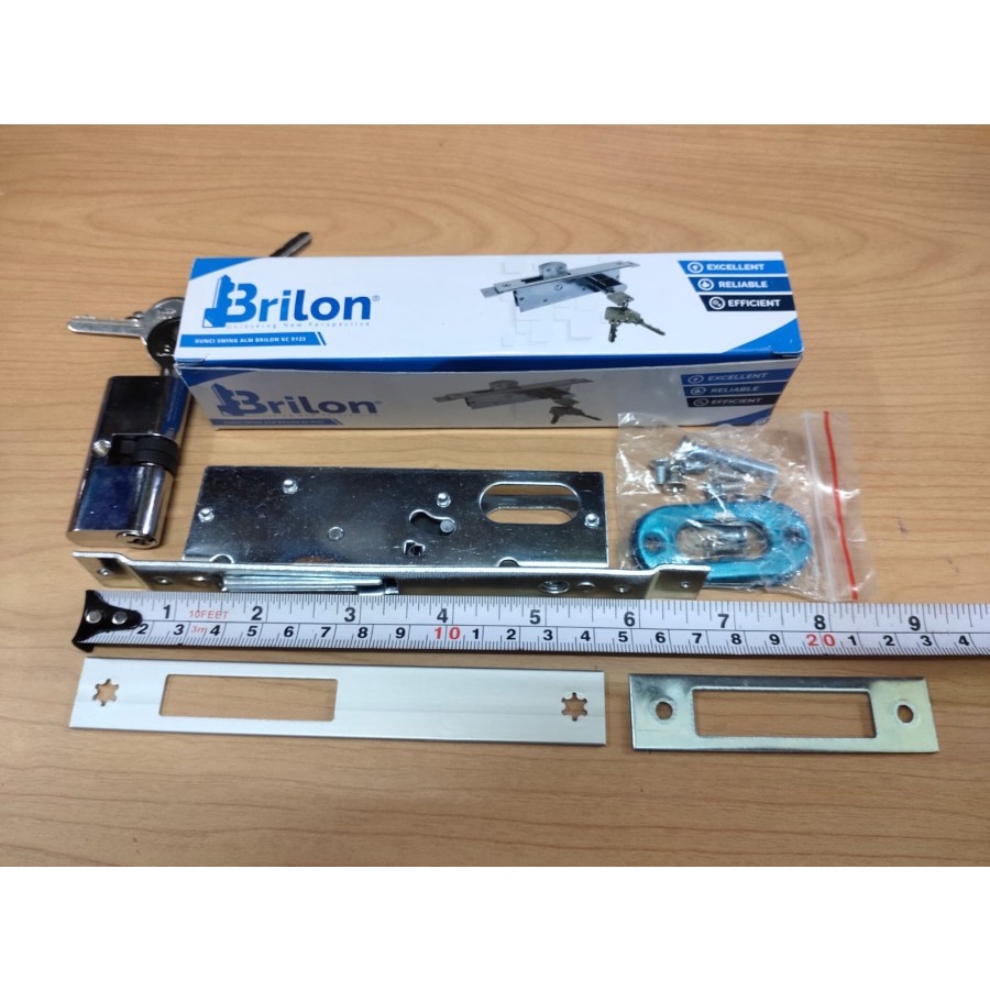 Body Kunci Pintu Dorong Sliding Swing Aluminium Brilon KC9123 Lockcase BERKUALITAS TERMURAH