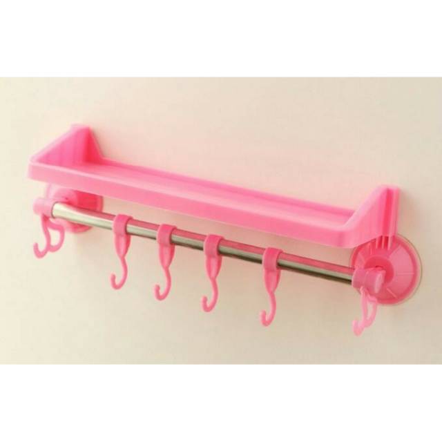 Rak kamar mandi tempat shampoo, handuk, odol, sabun (pasang tanpa paku & bor)