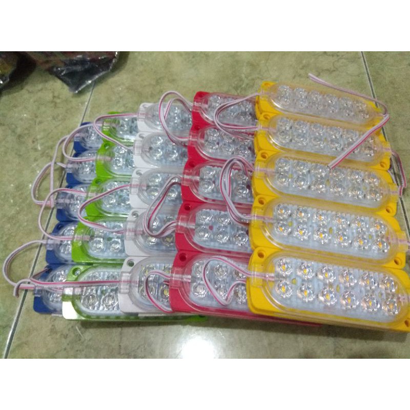 lampu led 12 mata 24 volt modul kolong bis dan truk bak samping