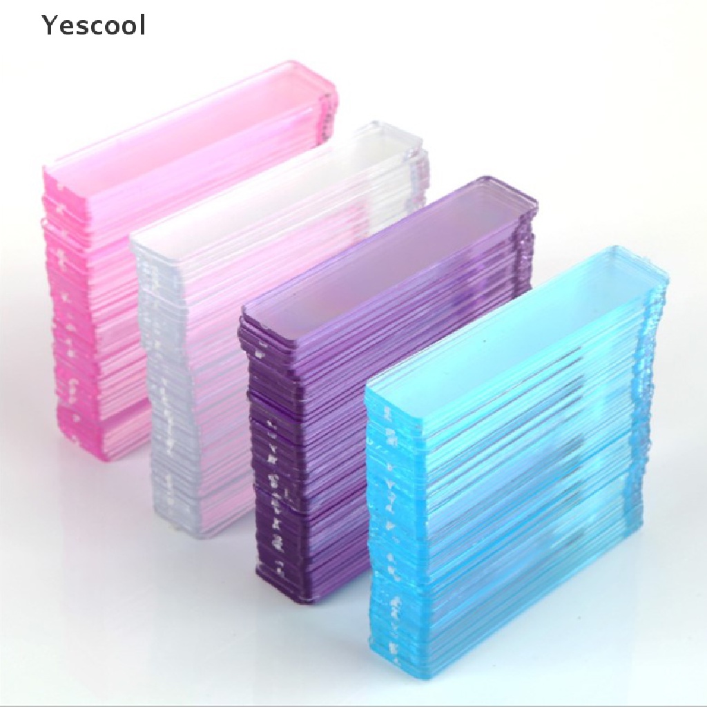 Yescool 50pcs Stand Display Kuku Palsu Bahan Akrilik Transparan