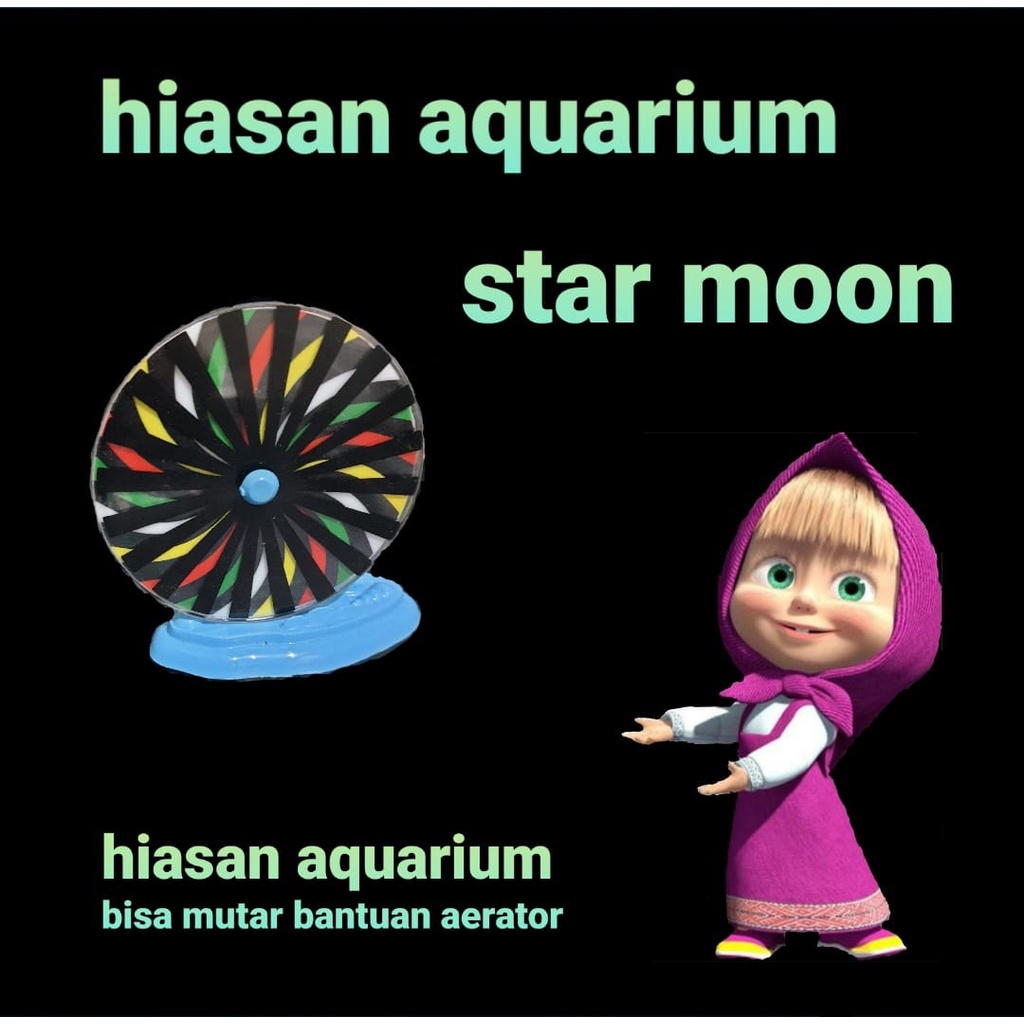 hiasan aquarium star moon hiasan mutar dengan bantuan aerator