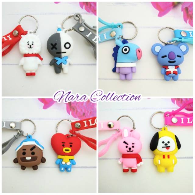Gantungan Kunci BTS BT21 Key Chain BT21 Necklace BT21