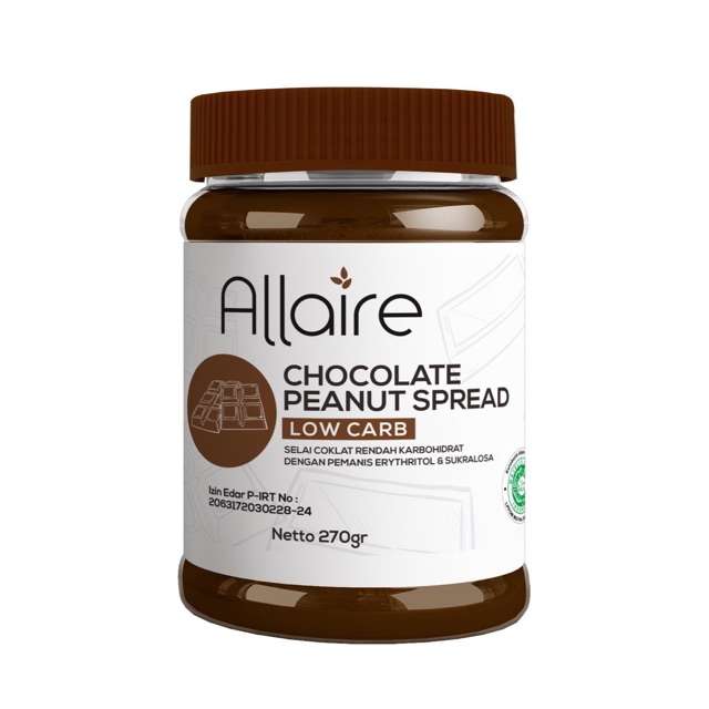 

Allaire Chocolate Peanut Spread Selai Coklat Kacang Keto Sugar Free