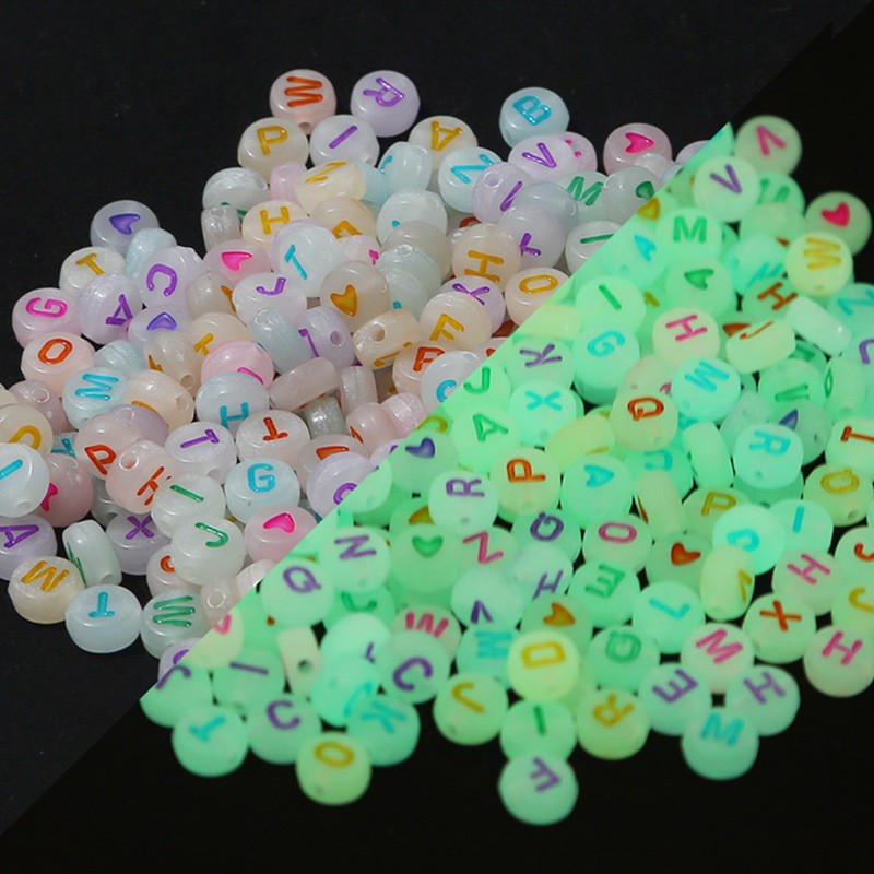 100Pcs 4*7Mm Acrylic Loose Seed Beads Spacer Huruf Manik Manik