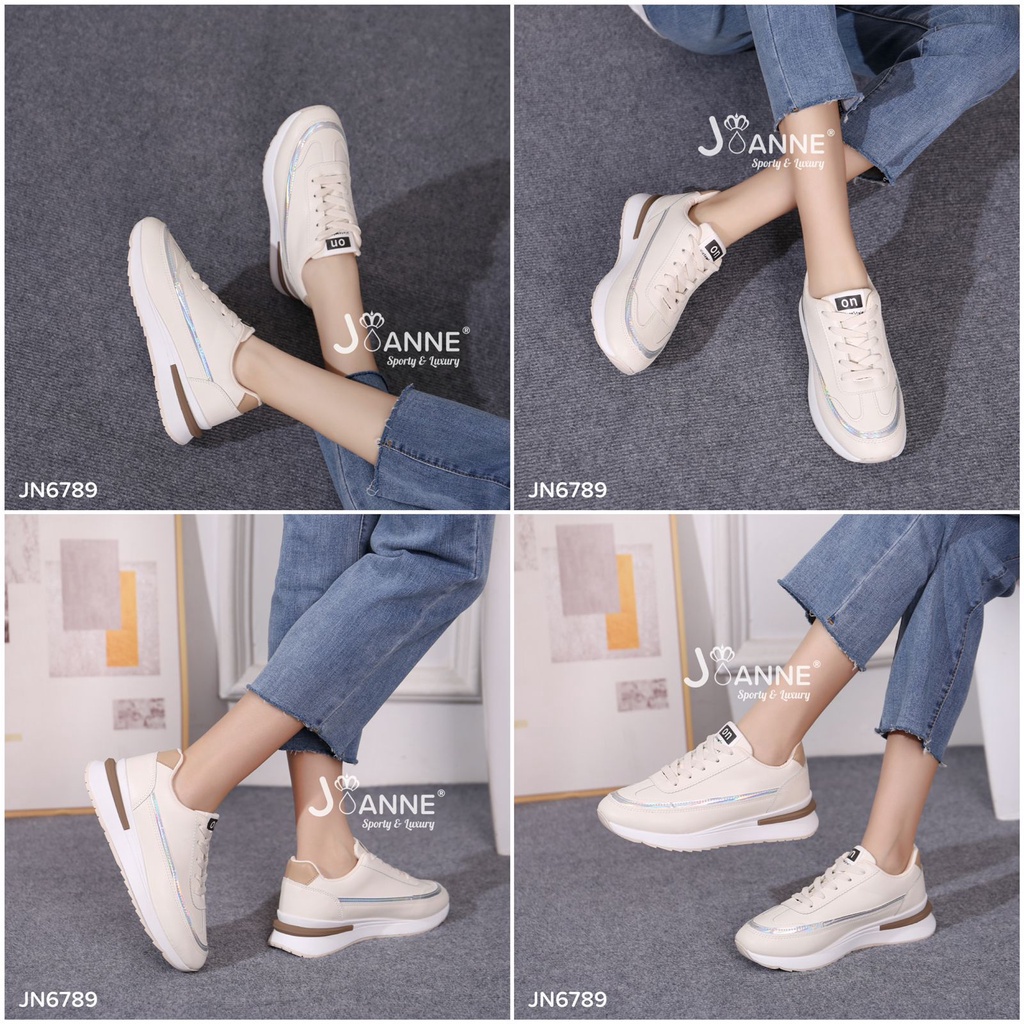 JOANNE Leather Sporty Sneakers Shoes  #JN6789 ORIGINAL
